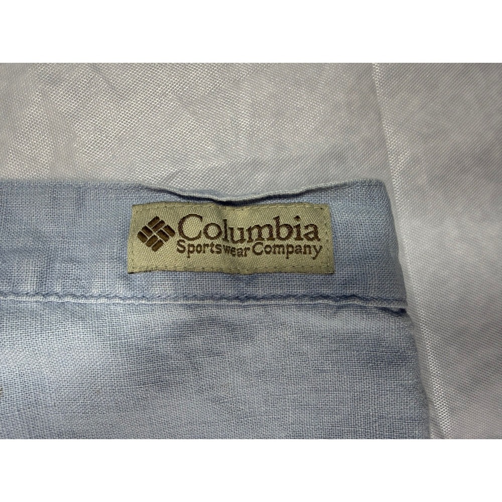 Columbia Womens Capri Pants L 29 Blue Floral Border Boho Crop Casual Beach Comfy - Picture 6 of 10